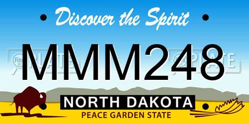 MMM248 North Dakota License Plate