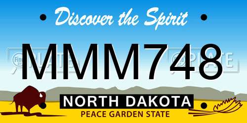 MMM748 North Dakota License Plate