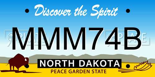 MMM74B North Dakota License Plate