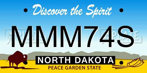 MMM74S North Dakota License Plate