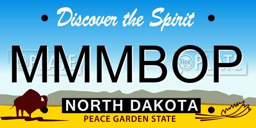 MMMBOP North Dakota License Plate