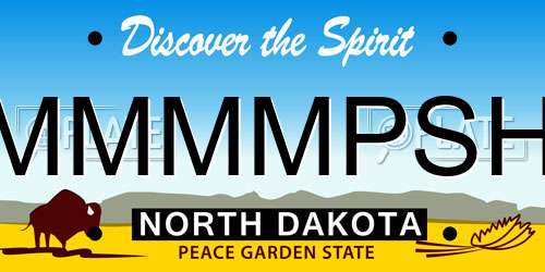 MMMMPSH North Dakota License Plate