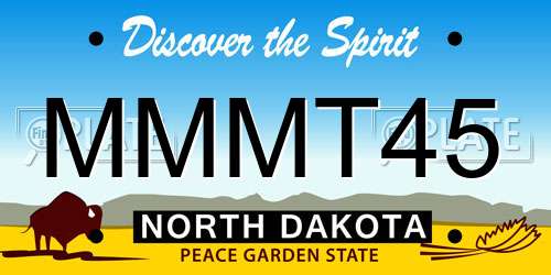 MMMT45 North Dakota License Plate