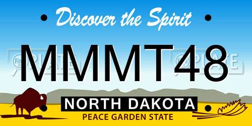 MMMT48 North Dakota License Plate