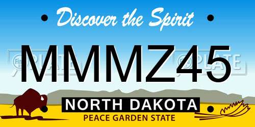 MMMZ45 North Dakota License Plate