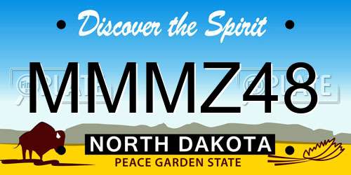 MMMZ48 North Dakota License Plate