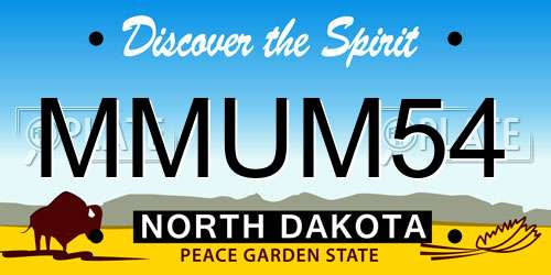 MMUM54 North Dakota License Plate