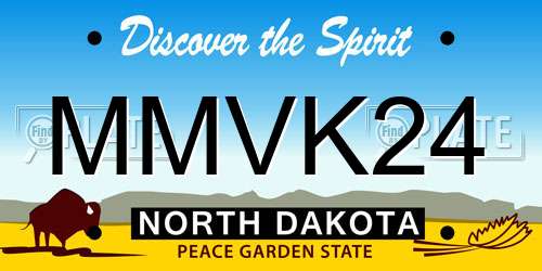 MMVK24 North Dakota License Plate