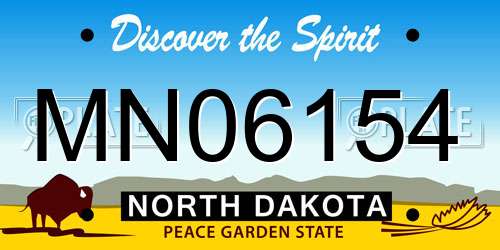 MN06154 North Dakota License Plate