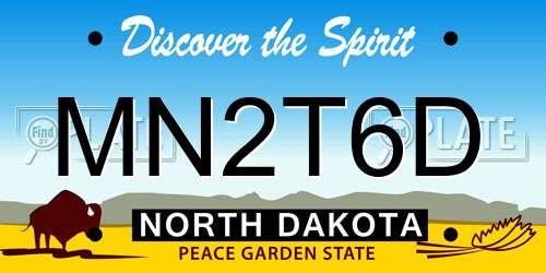 MN2T6D North Dakota License Plate