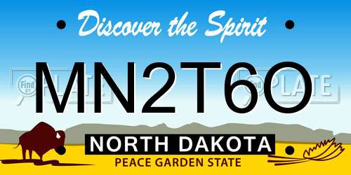 MN2T6O North Dakota License Plate