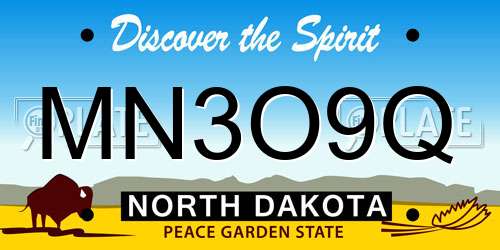 MN3O9Q North Dakota License Plate