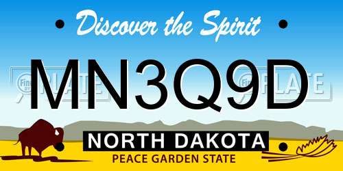 MN3Q9D North Dakota License Plate