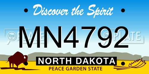 MN4792 North Dakota License Plate