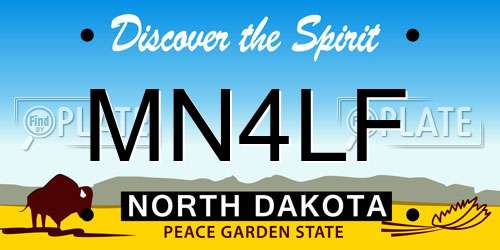 MN4LF North Dakota License Plate