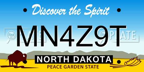 MN4Z9T North Dakota License Plate