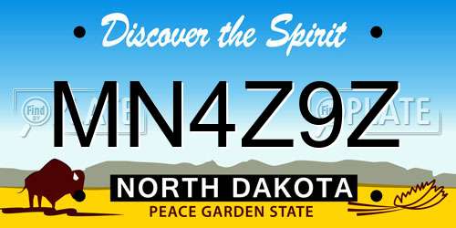 MN4Z9Z North Dakota License Plate