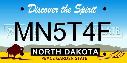 MN5T4F North Dakota License Plate