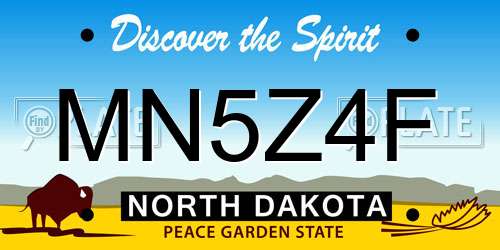 MN5Z4F North Dakota License Plate