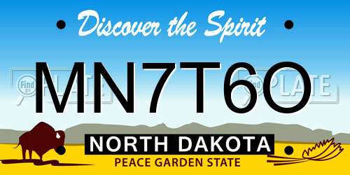 MN7T6O North Dakota License Plate