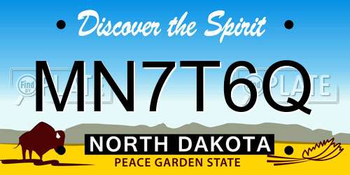 MN7T6Q North Dakota License Plate
