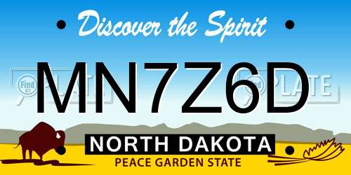 MN7Z6D North Dakota License Plate