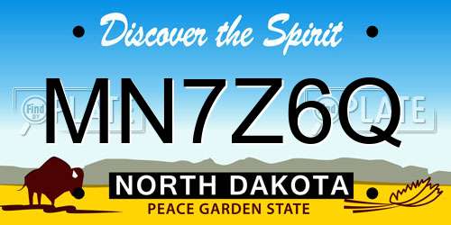 MN7Z6Q North Dakota License Plate