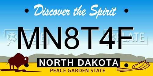 MN8T4F North Dakota License Plate