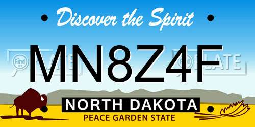 MN8Z4F North Dakota License Plate