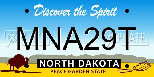 MNA29T North Dakota License Plate