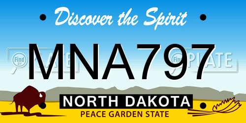 MNA797 North Dakota License Plate