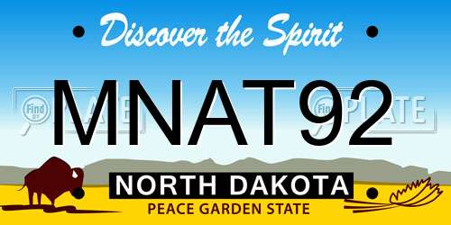 MNAT92 North Dakota License Plate