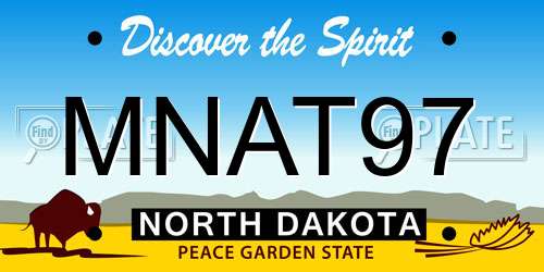 MNAT97 North Dakota License Plate