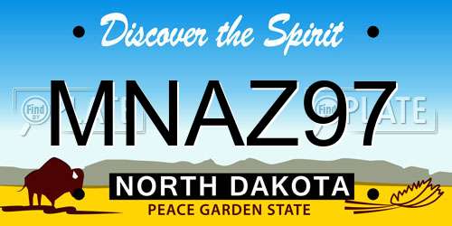 MNAZ97 North Dakota License Plate