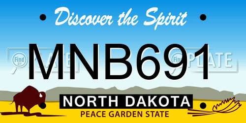 MNB691 North Dakota License Plate
