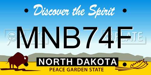 MNB74F North Dakota License Plate