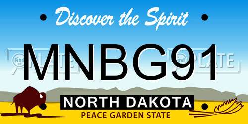 MNBG91 North Dakota License Plate
