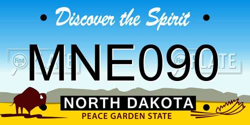 MNE090 North Dakota License Plate