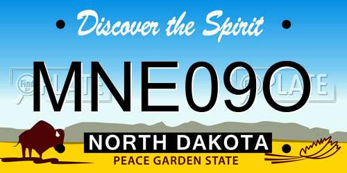 MNE09O North Dakota License Plate