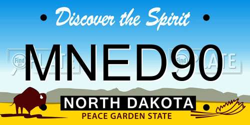 MNED90 North Dakota License Plate