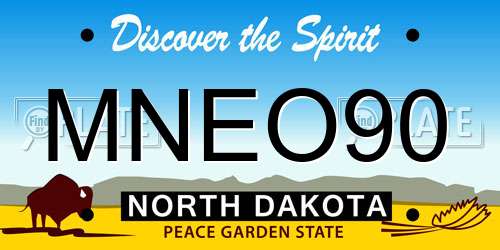 MNEO90 North Dakota License Plate