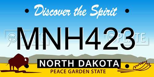 MNH423 North Dakota License Plate