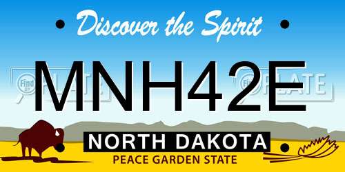 MNH42E North Dakota License Plate