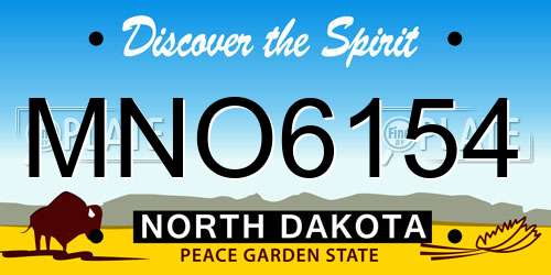 MNO6154 North Dakota License Plate