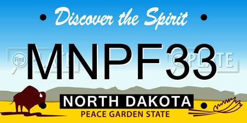 MNPF33 North Dakota License Plate