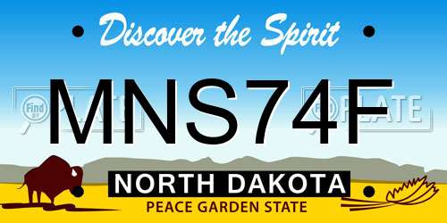 MNS74F North Dakota License Plate