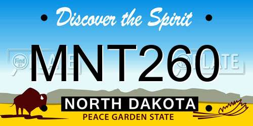 MNT260 North Dakota License Plate