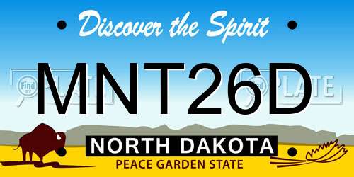 MNT26D North Dakota License Plate