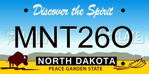 MNT26O North Dakota License Plate