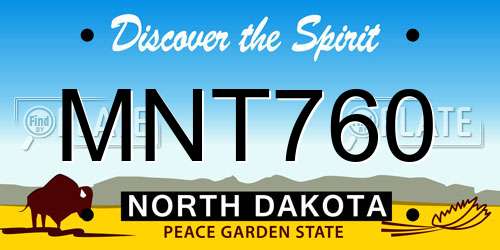 MNT760 North Dakota License Plate